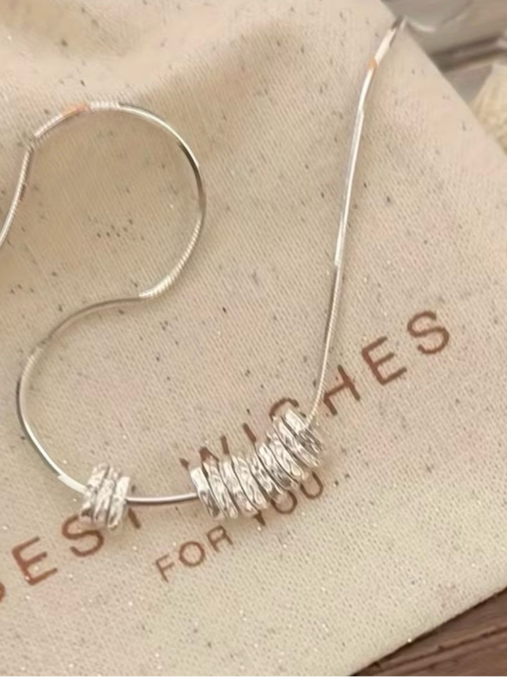 Silver Multi-Ring Pendant Necklace - Women Jewelry